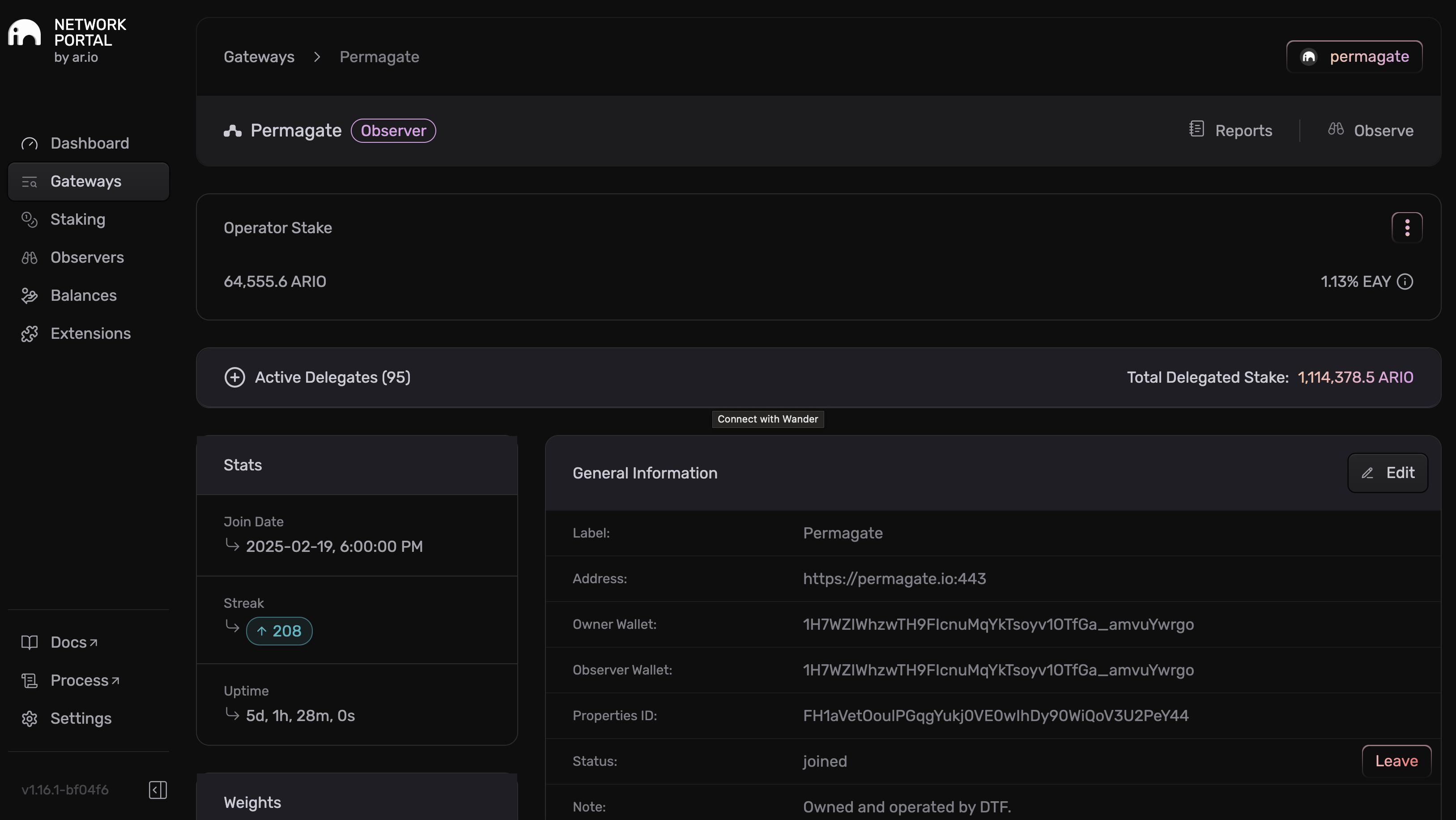 Gateway Dashboard